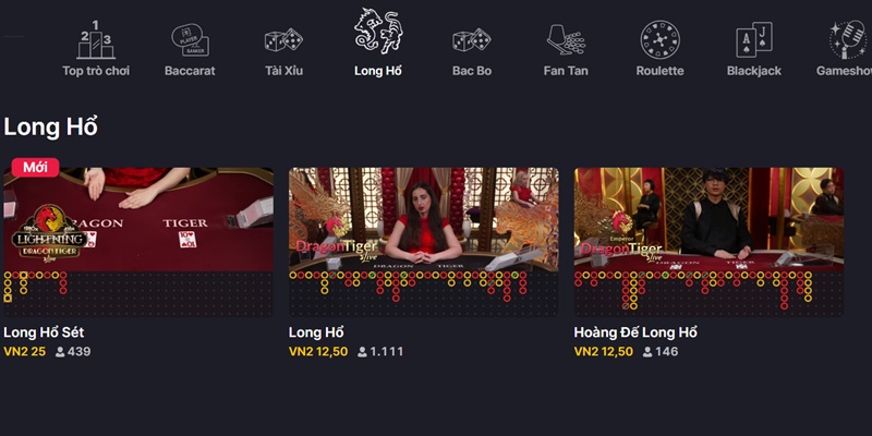 Sơ lược thông tin cơ bản về sảnh game bài Rồng hổ tại J88
